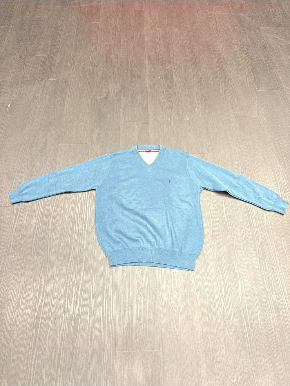 Polo by Ralph Lauren Sky Blue V-Neck Men's Sweater